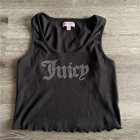 Juicy Couture Black Tank Top with Rhinestone Logo - Picture 1 of 3